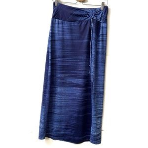 The North Face Blue Striped Waist Tie Maxi Skirt S